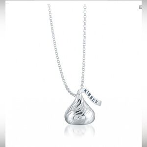 Silver Hershey kiss necklace